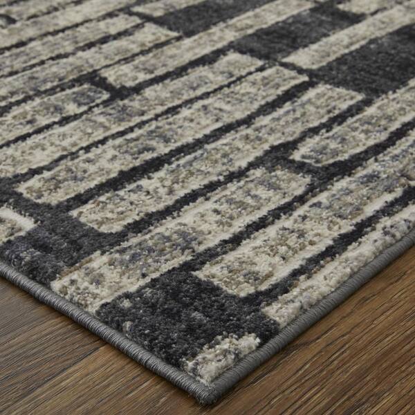 10 X 14 Gray, Black Geometric Area Rug