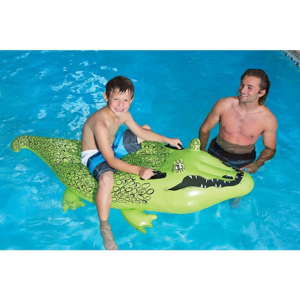 Poolmaster Alligator Swimming Pool Float Rider 81748 - The Home Depot