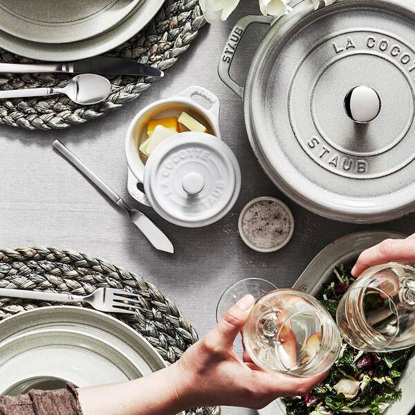 staub Ceramic 3-pc Mini Round Cocotte Set - White 1015095 - The
