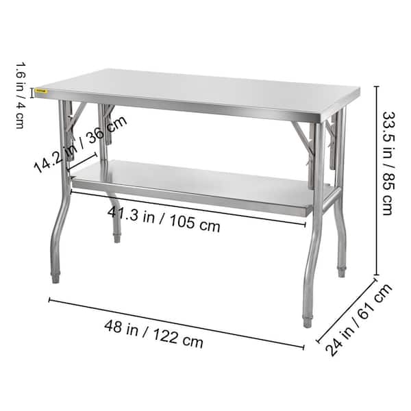 VEVOR Stainless Steel Prep Table 72 in. x 30 in. x 34 in. Heavy-Duty Metal  Worktable 550 lbs. Load Capacity Kitchen Prep Table J72X30X34INCHUU20V0 -  The Home Depot