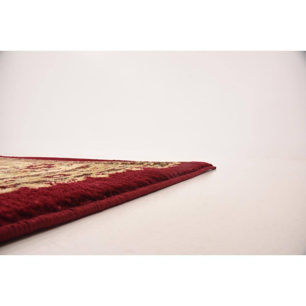 Elegant Aditi 4' x 6' Red Synthetic Stain-Resistant Area Rug