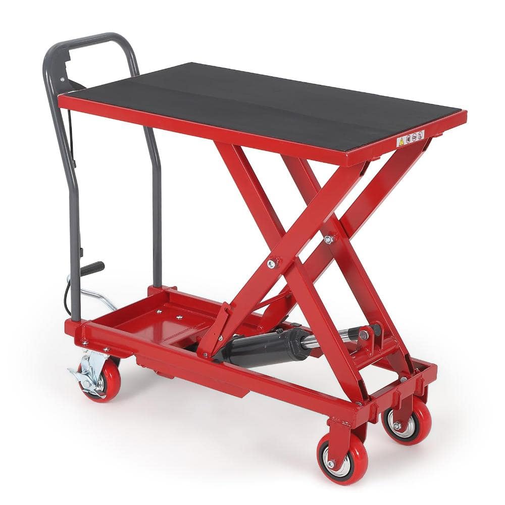 "Hydraulic Lift Table Cart, 330lbs Capacity 28.5"" Lifting Height, Manual Single Scissor Lift Table with Non-Slip Pad" price history on PriceWatchPro