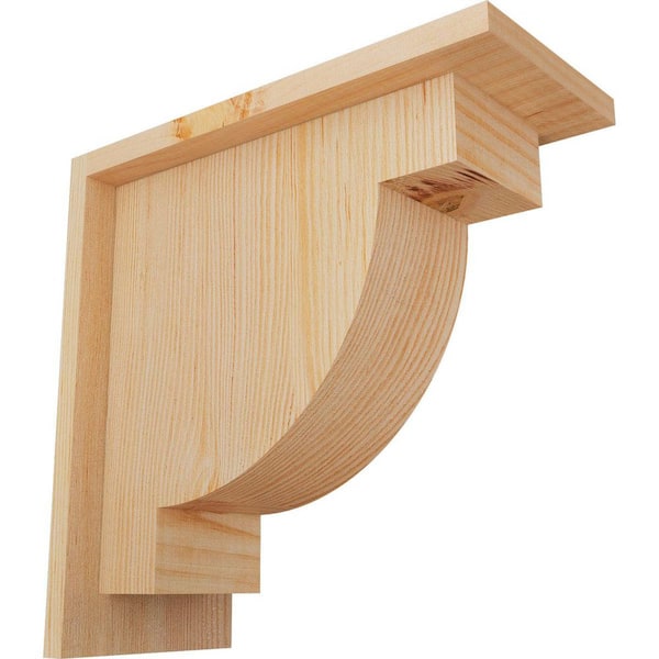 Ekena Millwork 5-1/2 in. x 12 in. x 12 in. Douglas Fir Alpine Smooth Corbel with Backplate