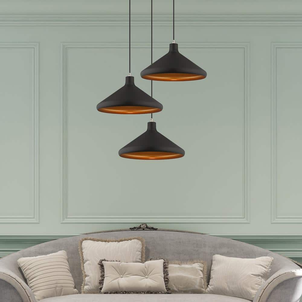 Black and Gold Aluminum Mini Pendant Light