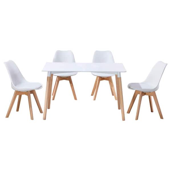 Rudy White Dinette Set (5-Piece) G01W5 - The Home Depot