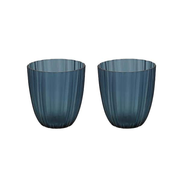 Blue Glass Votive Candle Holder (Set of 2)
