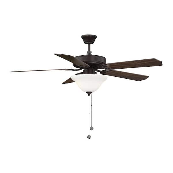 52 in. Indoor Oil Rubbed Bronze Ceiling Fan with Light Kit and Remote