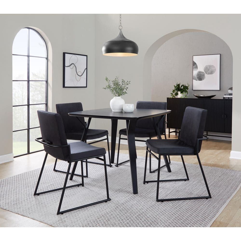 Dutchess Black Metal and Black Velvet Dining Chair (Set of 2) price history on PriceWatchPro