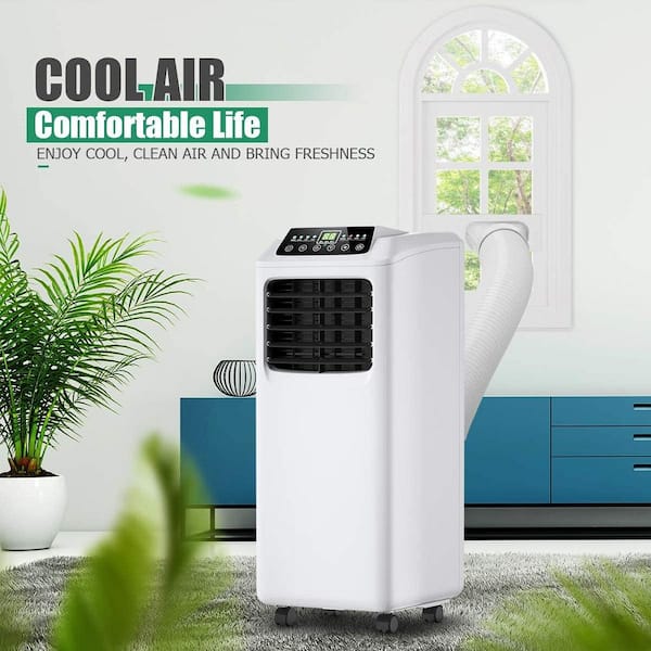 5,200 (DOE) BTU Portable Air Conditioner Cools 250 Sq. Ft. with Dehumidifier, Fan and Window Mount Exhaust Kit in White
