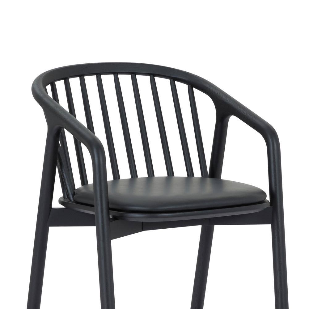 Markeith Black Oak and Faux Leather Counter Stool