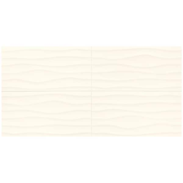 Daltile Westover White Wavy 12 in. x 24 in. Glazed Ceramic Wall Tile (15.52 sq. ft./case)