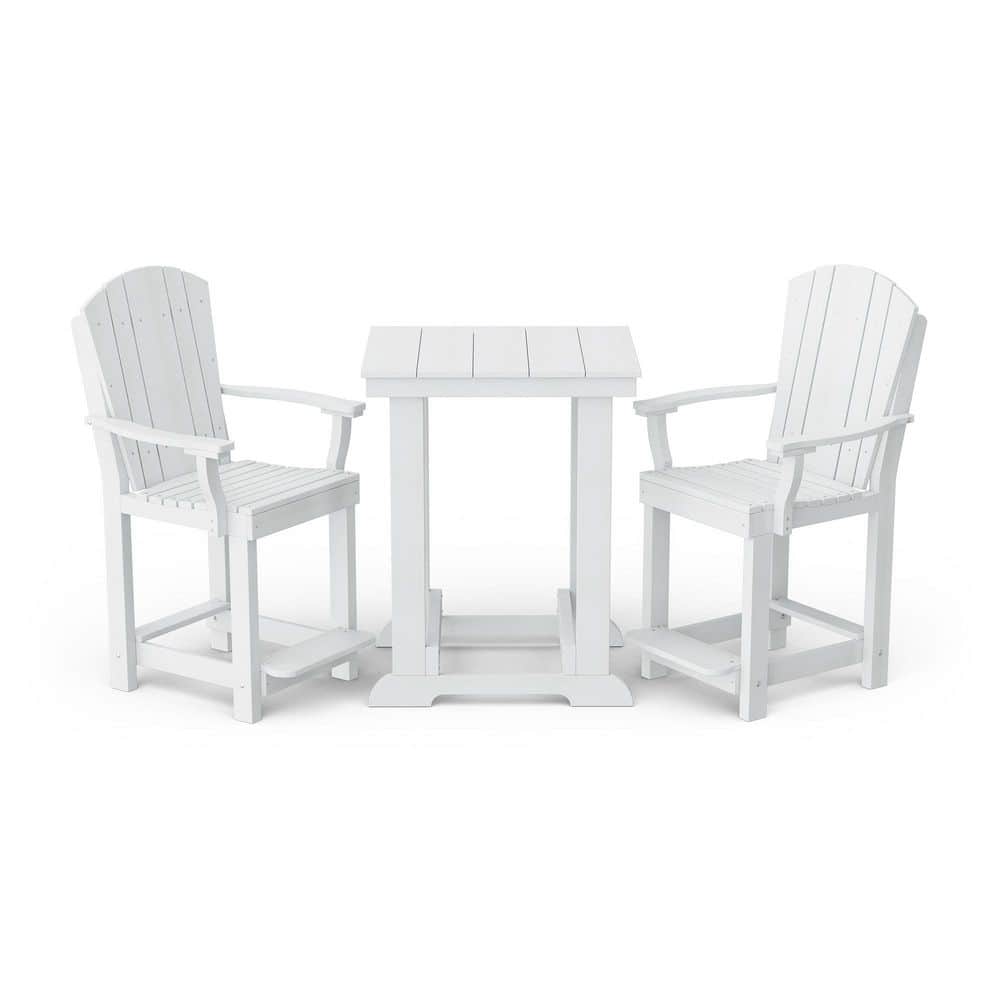 Heritage 3-Piece White HDPE Plastic Outdoor Patio Counter Set price history on PriceWatchPro