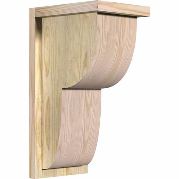 Ekena Millwork 8 in. x 10 in. x 18 in. Douglas Fir Crestline Rough Sawn Corbel with Backplate