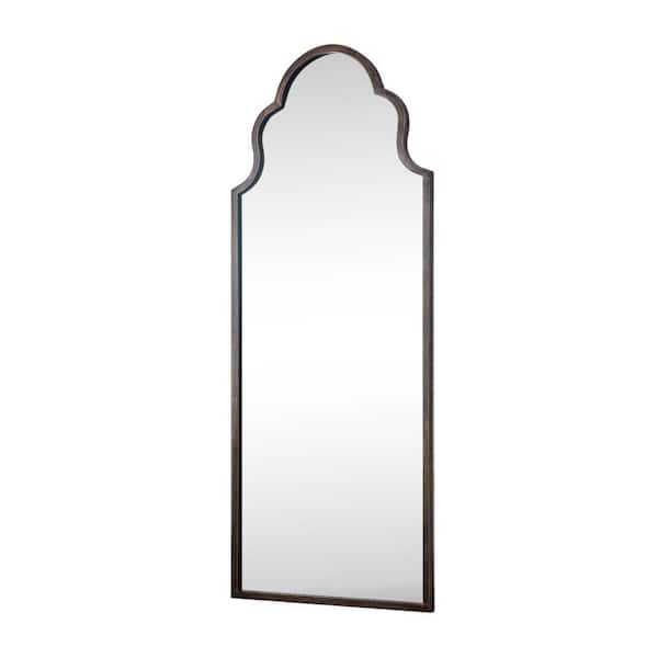 Unbranded Gray 24 in. W x 59 in. H Iron Right-Angled Arched Mirror Full-Length Mirror for Living Room