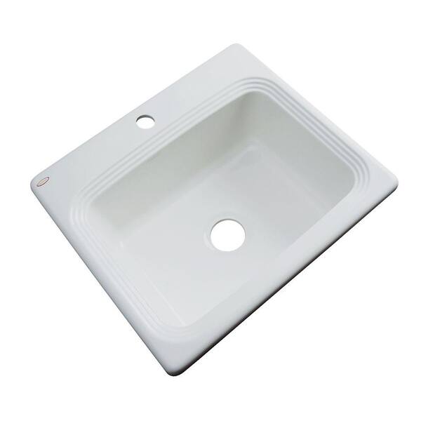 Thermocast Rochester Drop-In Acrylic 25 in. 1-Hole Single Bowl Kitchen Sink in Sterling Silver