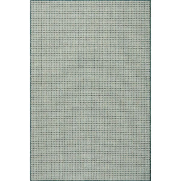 Tirzah Modern Teal 10 ft. x 12 ft. Outdoor Area Rug