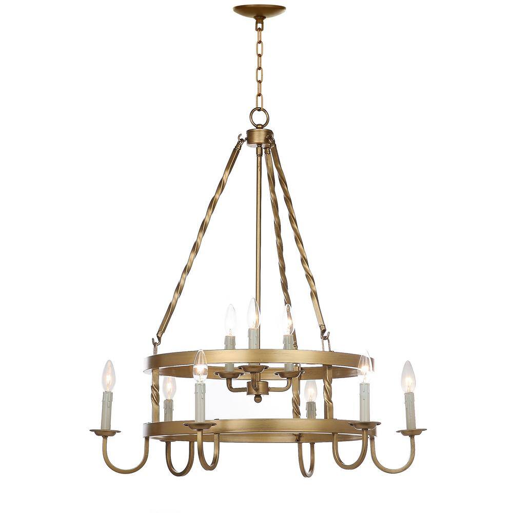 Park Avenue Inspired Gold Metal 31" Adjustable Chandelier