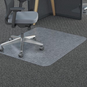 47.24 in. x 29.52 in. Clear PVC Office Chair Mat for Carpet or Hard Floor with Lip or Rectangle Shape
