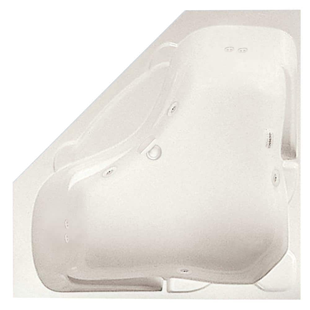 Preakness 60 in. Acrylic Corner Drop-In Whirlpool Bathtub Center Drain in B