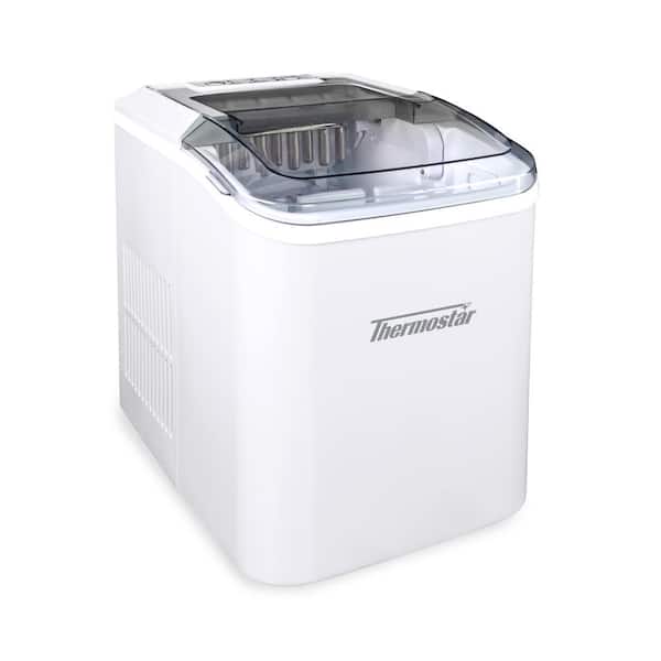 THERMOSTAR 8.6 in. 26 lb. Self-Cleaning Portable Ice Maker Machine in White with Handle