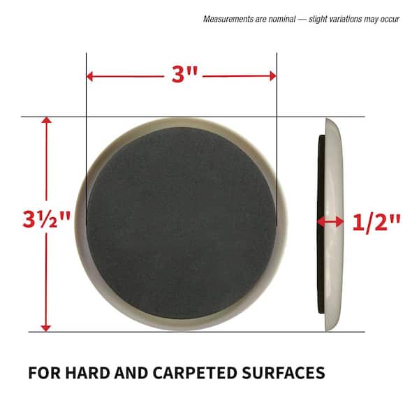 Everbilt 3-1/2 in. Beige and Black Round Felt Heavy Duty Furniture Slider  Pads for Hard Floors (16-Pack) 4733444EB - The Home Depot