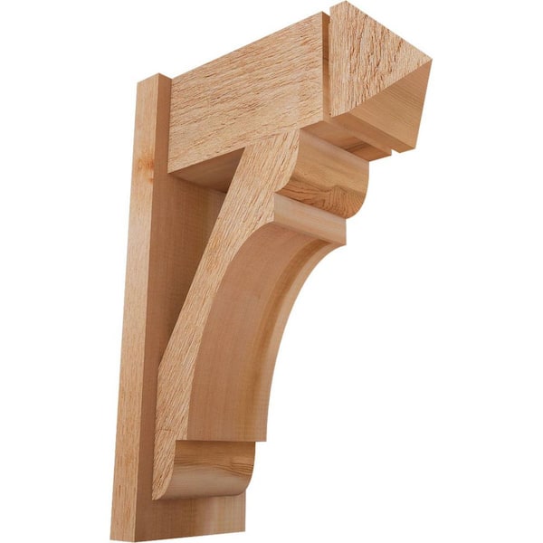 Ekena Millwork 8 in. x 26 in. x 18 in. Western Red Cedar Olympic Arts and Crafts Rough Sawn Outlooker