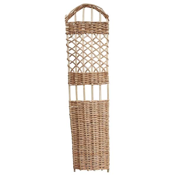 72 in. H Carbonized Woven Willow Trellis