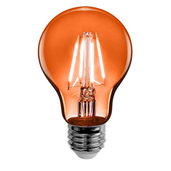 Feit Electric 25-Watt Equivalent A19 Medium E26 Base Dimmable Filament Orange Colored LED Clear Glass Light Bulb (1-Bulb)