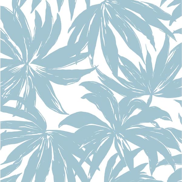 Seabrook Designs Light Blue Palma Unpasted Nonwoven Paper Wallpaper Roll 56 sq. ft.