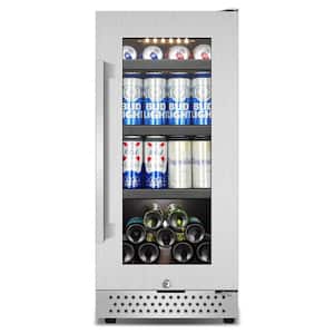 15in.Single Zone 127-Cans Beverage Cooler in Stainless Steel