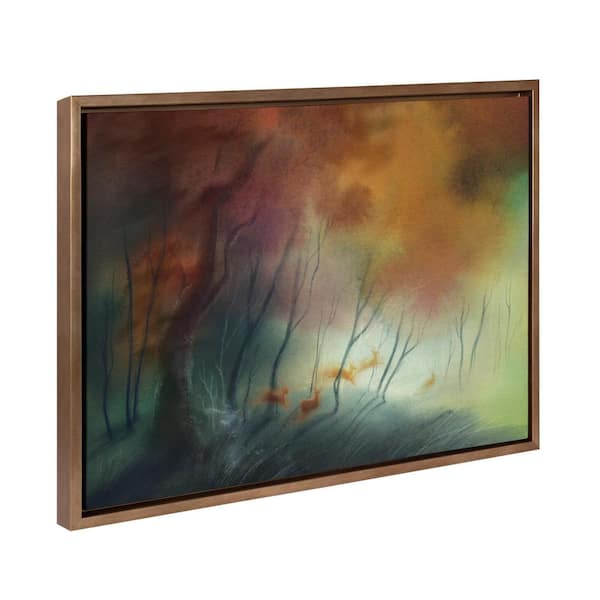 Kate and Laurel Sylvie Waltz of the Stags Framed Canvas by Faryn Hughes (Set of 1) Abstract Art Print 18.00 in. x 24.00 in.