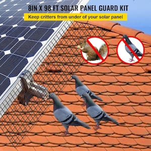 Solar Panel Bird Wire 8 in. x 98 ft. Solar Panel Critter Guard Removable Garden Fence Guard Wire Roll Kit with Zip Ties