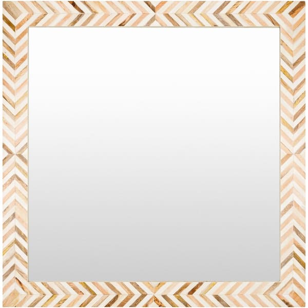 Livabliss Enzo 37 in. x 37 in. ite/Bron Framed Decorative Mirror