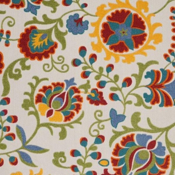 Green, Ivory 12 ft. x 15 ft. Woven Polypropylene Indoor/Outdoor Area Rug