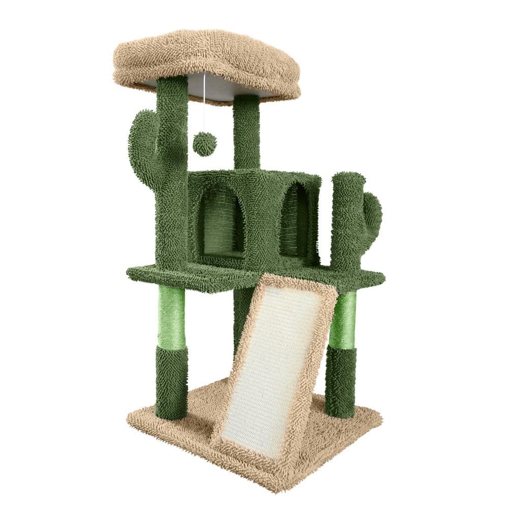 38 in. Cactus Cat Tower for Indoor Cats, Cute Small Cactus Cat Tree with Widened Perch price history on PriceWatchPro