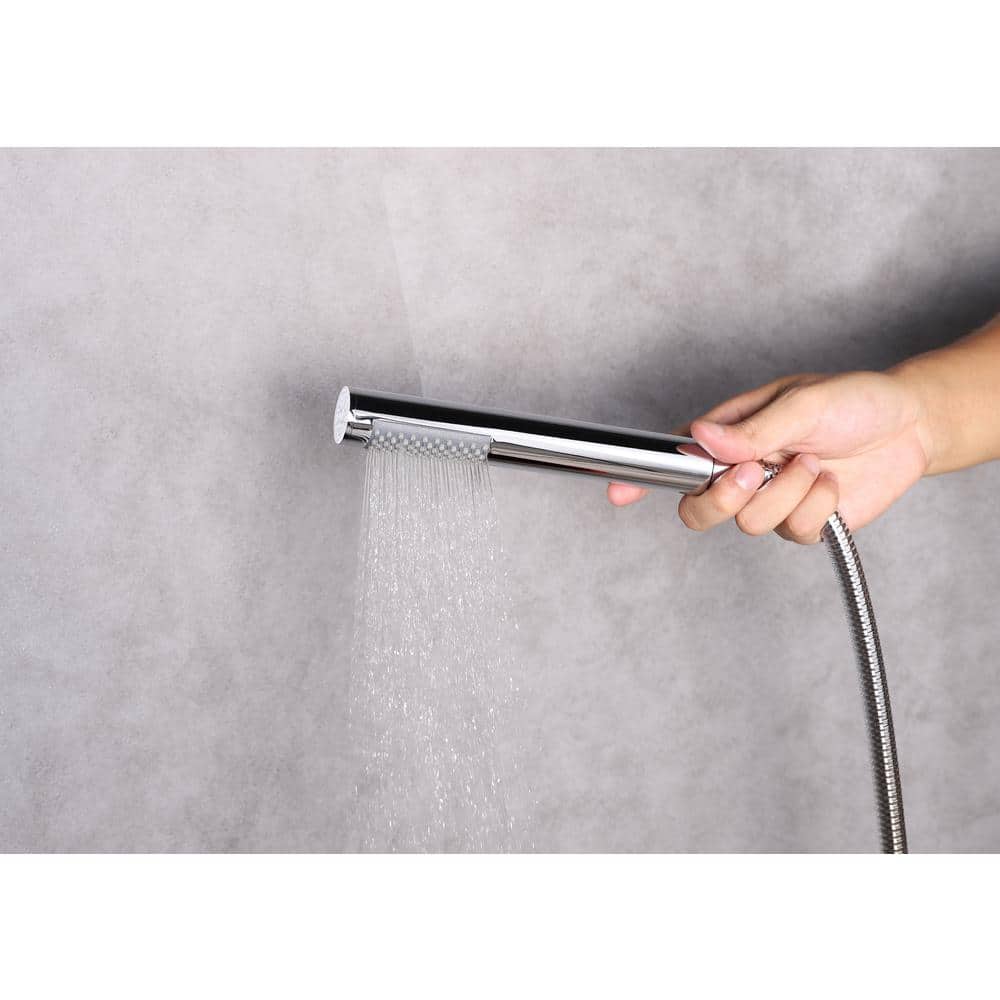 Chrome Multi-Head Rain Shower System with Handheld
