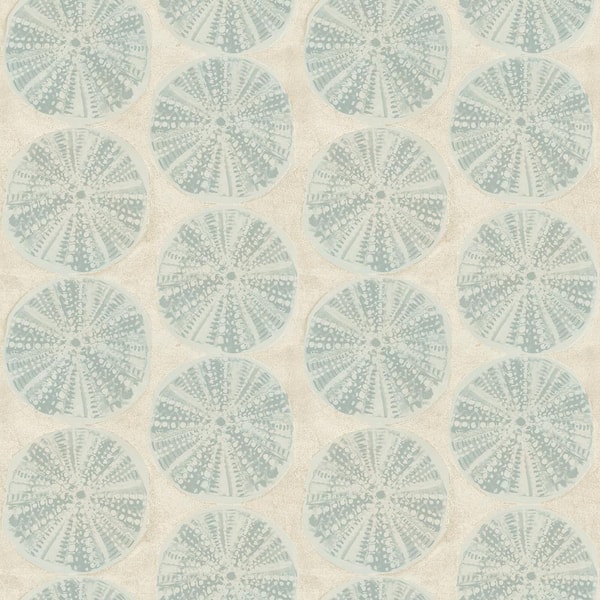 Chesapeake Sea Biscuit Blue Sand Dollar Matte Paper Pre-Pasted Wallpaper