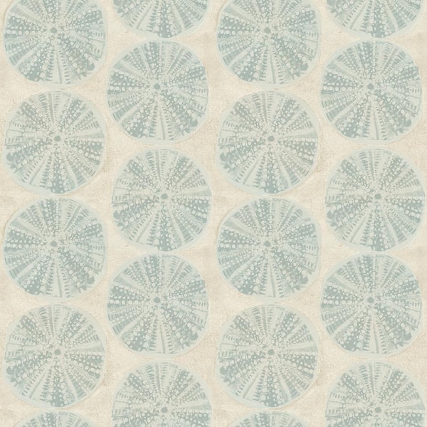 Chesapeake Sea Biscuit Blue Sand Dollar Matte Paper Pre-Pasted Wallpaper Sample