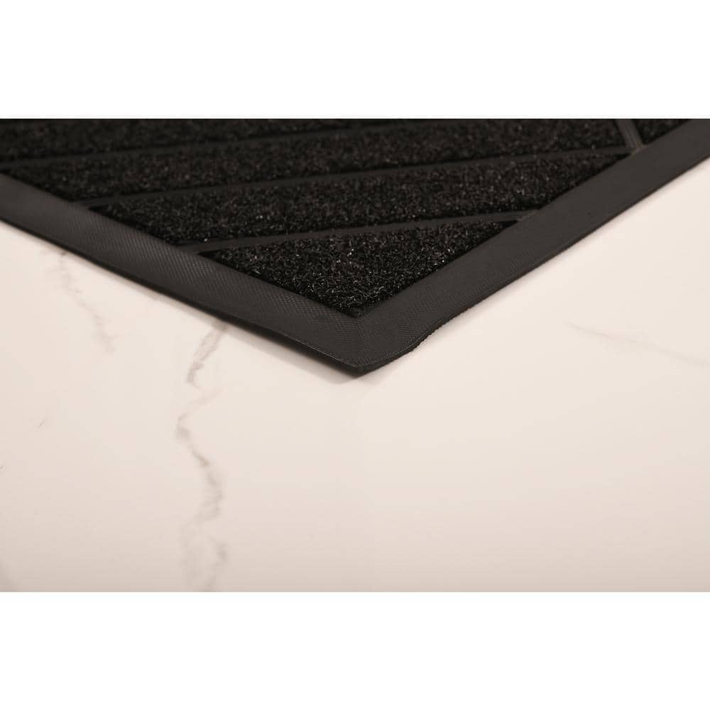 Elegant Black Diamond Coir 30"x18" Outdoor Welcome Doormat