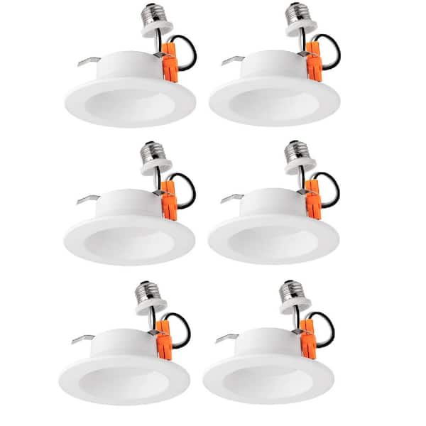 Sunlite 4 in. Housing Required Dimmable 5000K Round Remodel IC Rating ENERGY STAR Integrated LED Recessed Light Kit (6-Pack)