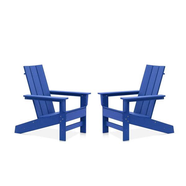 DUROGREEN Aria Royal Blue Recycled Plastic Modern Adirondack Chair (2-Pack)