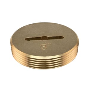 3 in. Slotted Brass Cleanout Plug 3-3/8 in OD for DWV