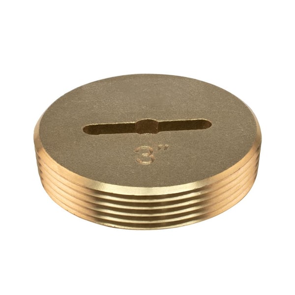 EASTMAN 3 in. Slotted Brass Cleanout Plug 3-3/8 in OD for DWV