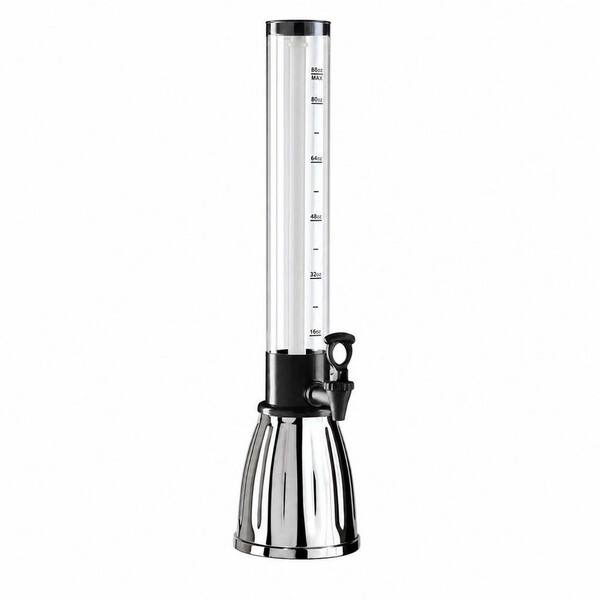 88 oz. Stainless Steel Beer Tower with Spigot and Ice Tube, 6 pt. Tower Beverage Dispenser for Party, Stainless