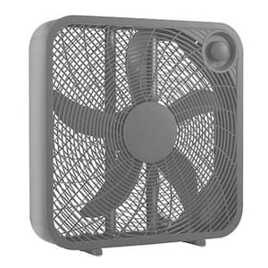 20 in. 3 Speed Portable Box Fan in Silver with High-Power Heat Dissipation