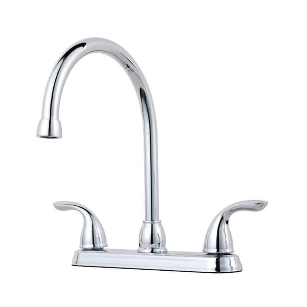 Pfister Pfirst Series 2-Handle High-Arc Standard Kitchen Faucet in Polished Chrome