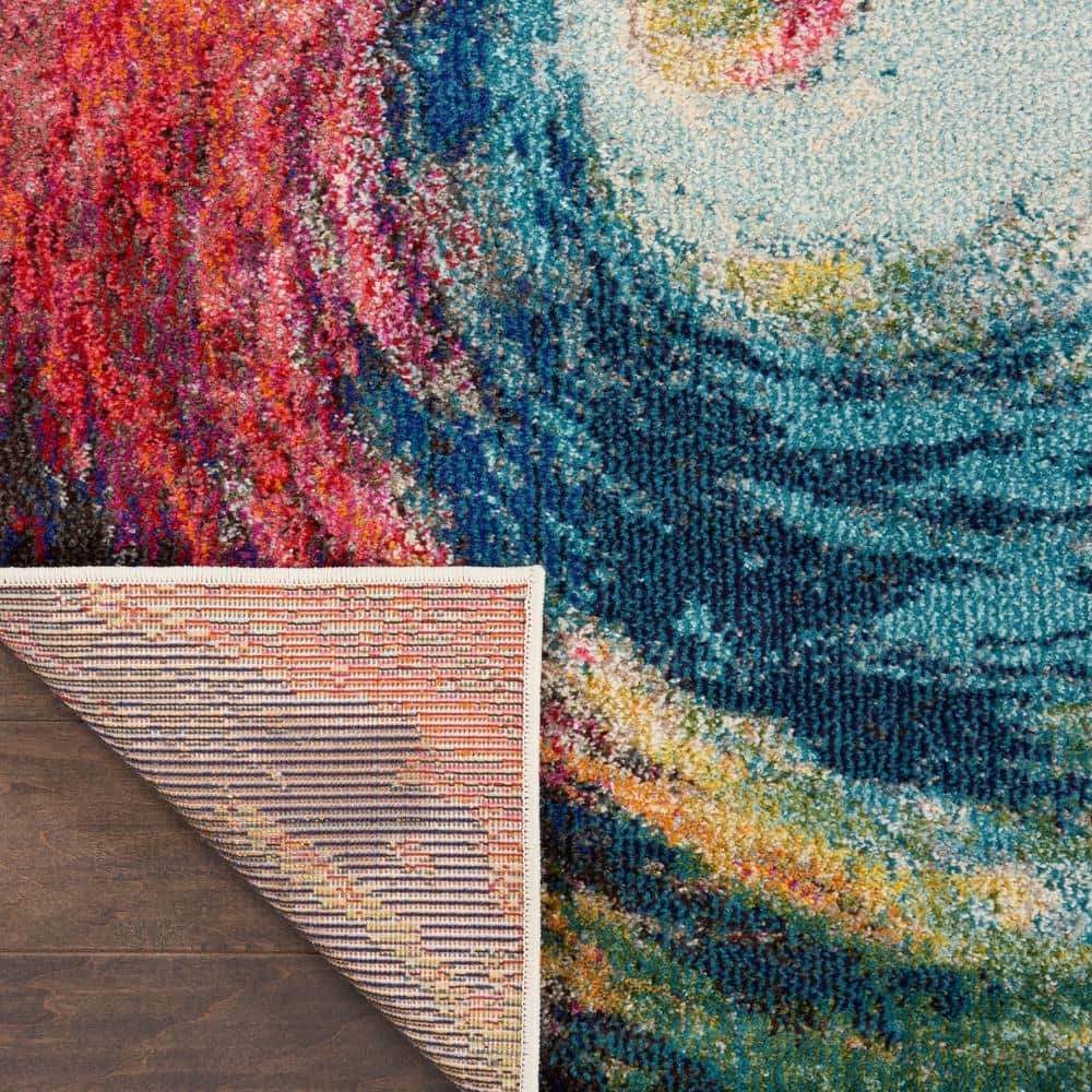 Cosmic Radiance Abstract Red 5' x 7' Synthetic Area Rug