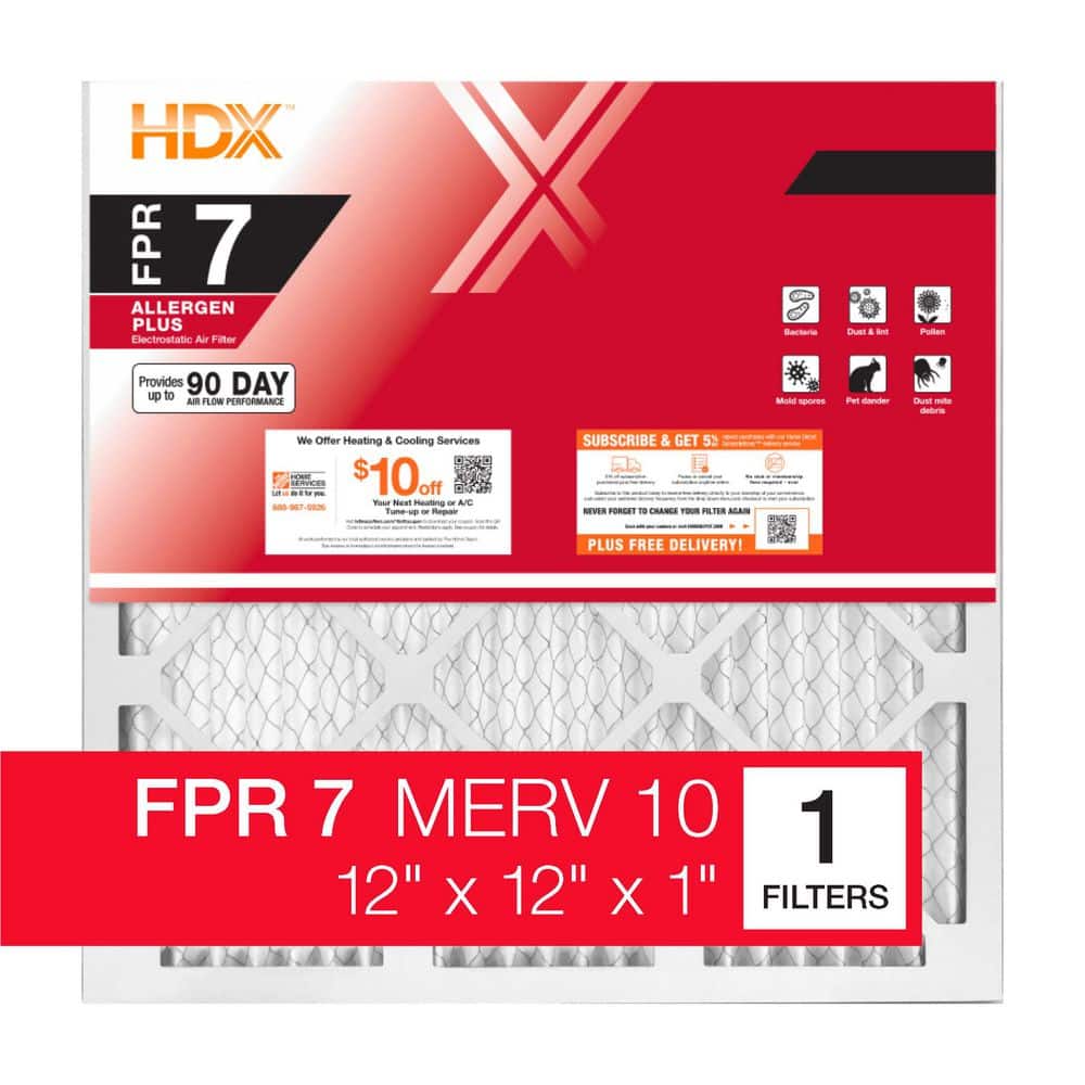 12 in. x 12 in. x 1 in. Allergen Plus Pleated Air Filter FPR 7, MERV 10 price history on PriceWatchPro
