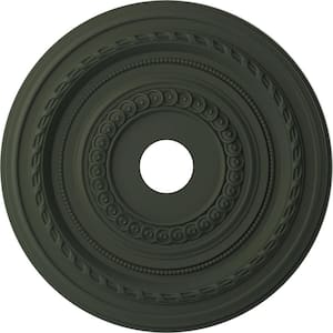 22 in. O.D. x 3-1/2 in. I.D. x 1 in. P Cole Thermoformed PVC Ceiling Medallion in UltraCover Satin Hunt Club Green