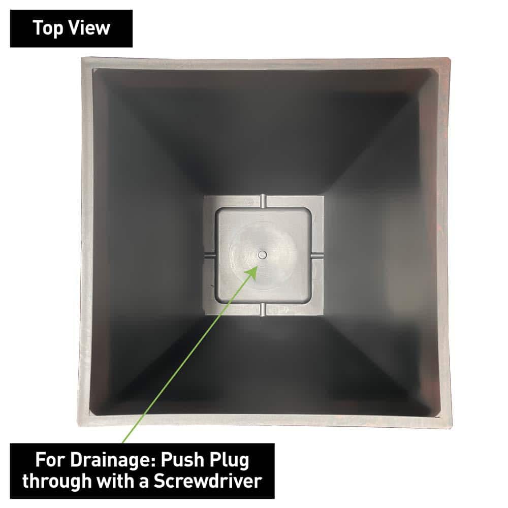 Large Coffee Square Outdoor Planter with UV Resistance